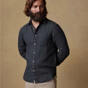 Faherty Men's Charcoal Button Down Shirt NWT